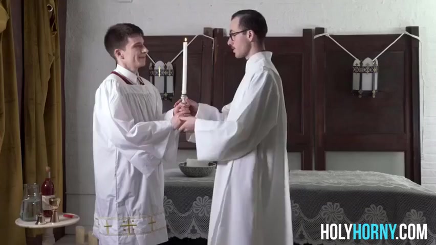 Skinny Twink Barebacked In Front Of Altar