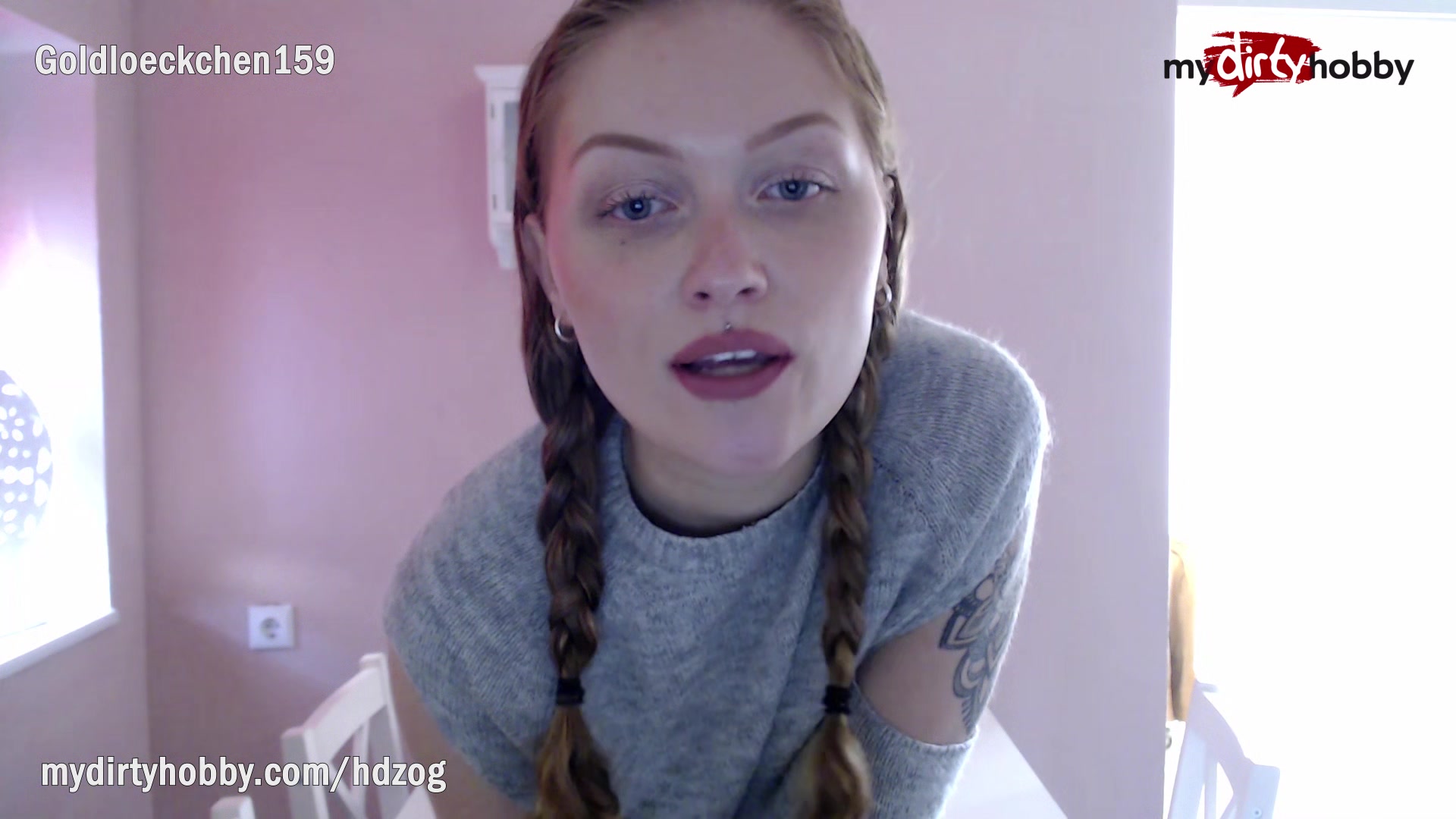 MyDirtyHobby - Young amateur teen 18+ rides her dildo while parents are away