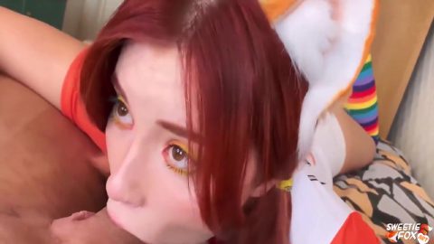 Ahegao Face Babe Deep Sucking Big Dick And Doggy Fuck - Creampie 7 Min With Sweetie Fox