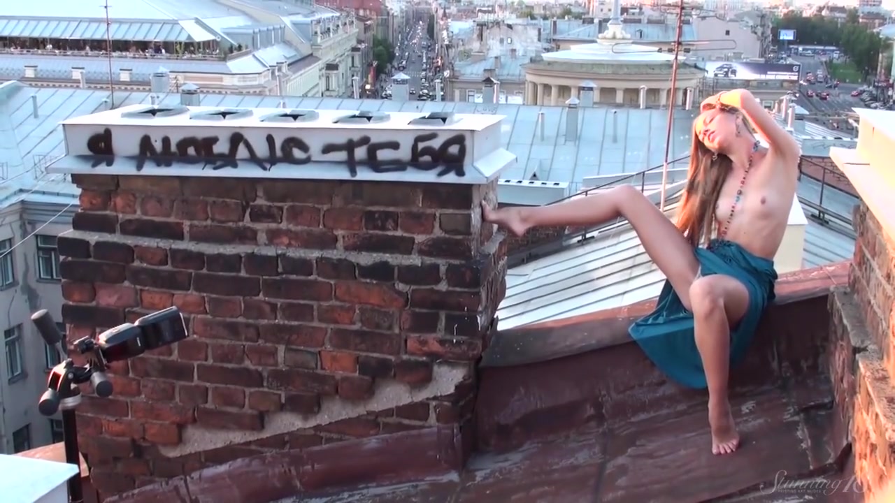 Sexy Russian Babe Sofy B Posing Nude On The Rooftop