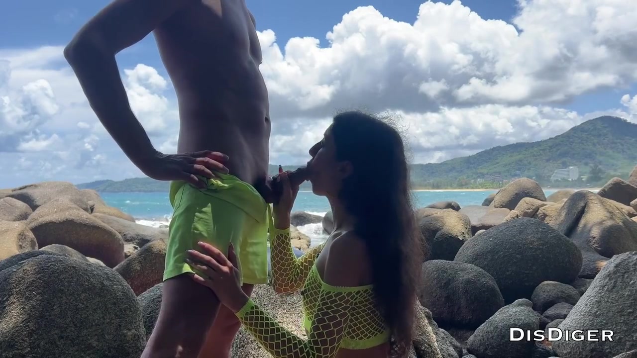 Young Couple Fucking Hot On A Public Beach Overlooking The Sea