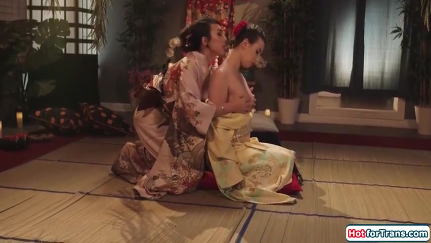 Casey Calvert And Kasey Kei In Asian Ts Geisha Gets A Footjob From