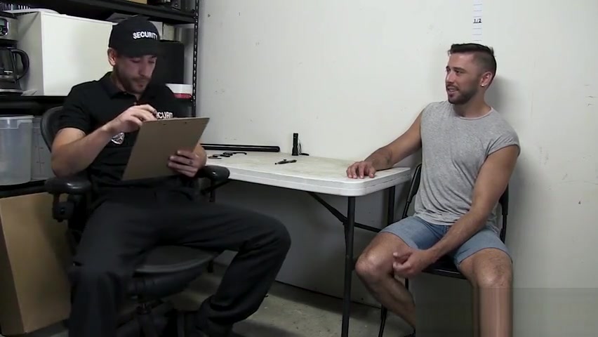 Security officer sucks and ass fucks young busted thief
