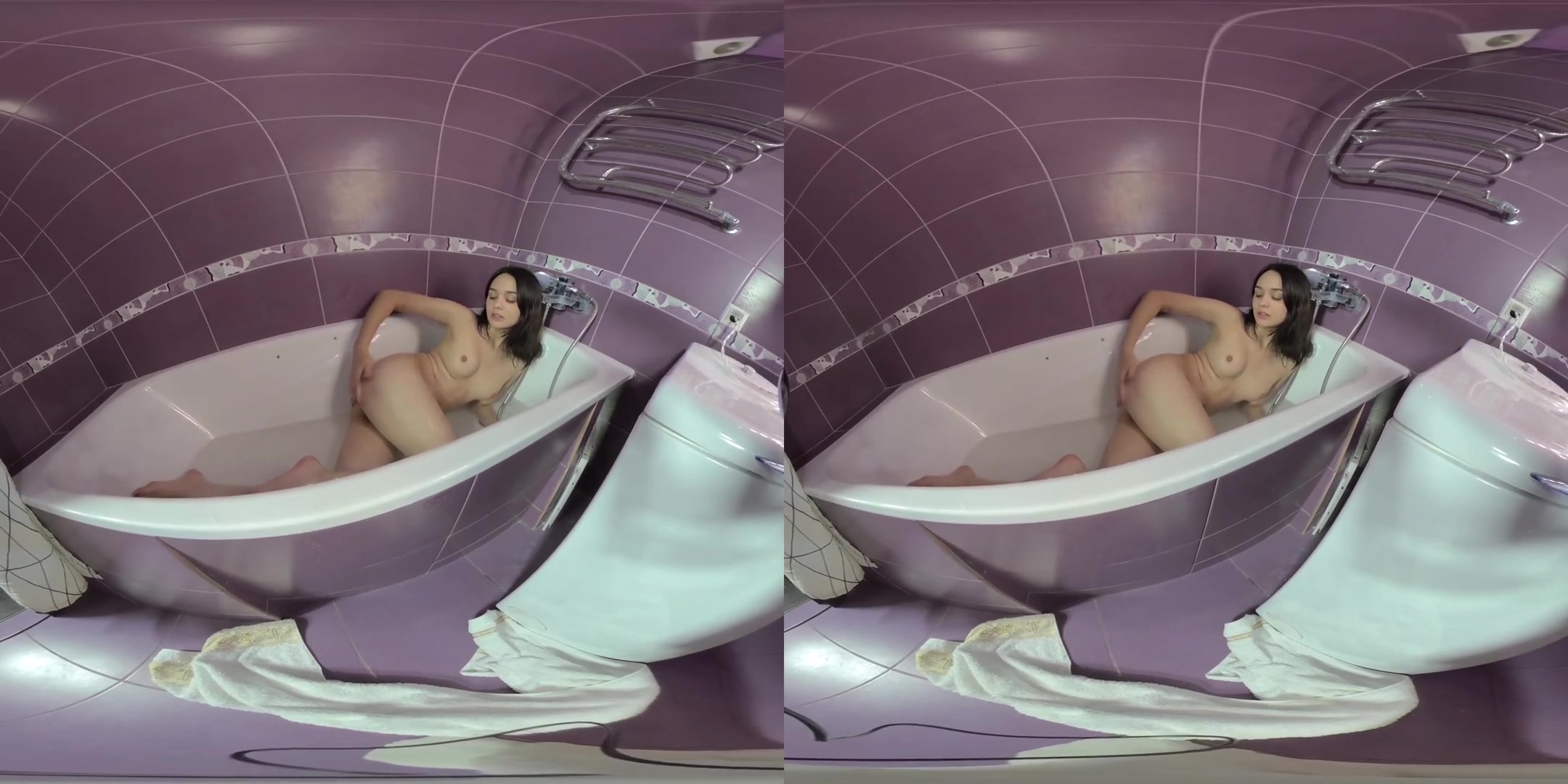 Bridgit Retired to the Bathroom to Satisfy Herself - Horny teen 18+ Solo Masturbation in the Bath