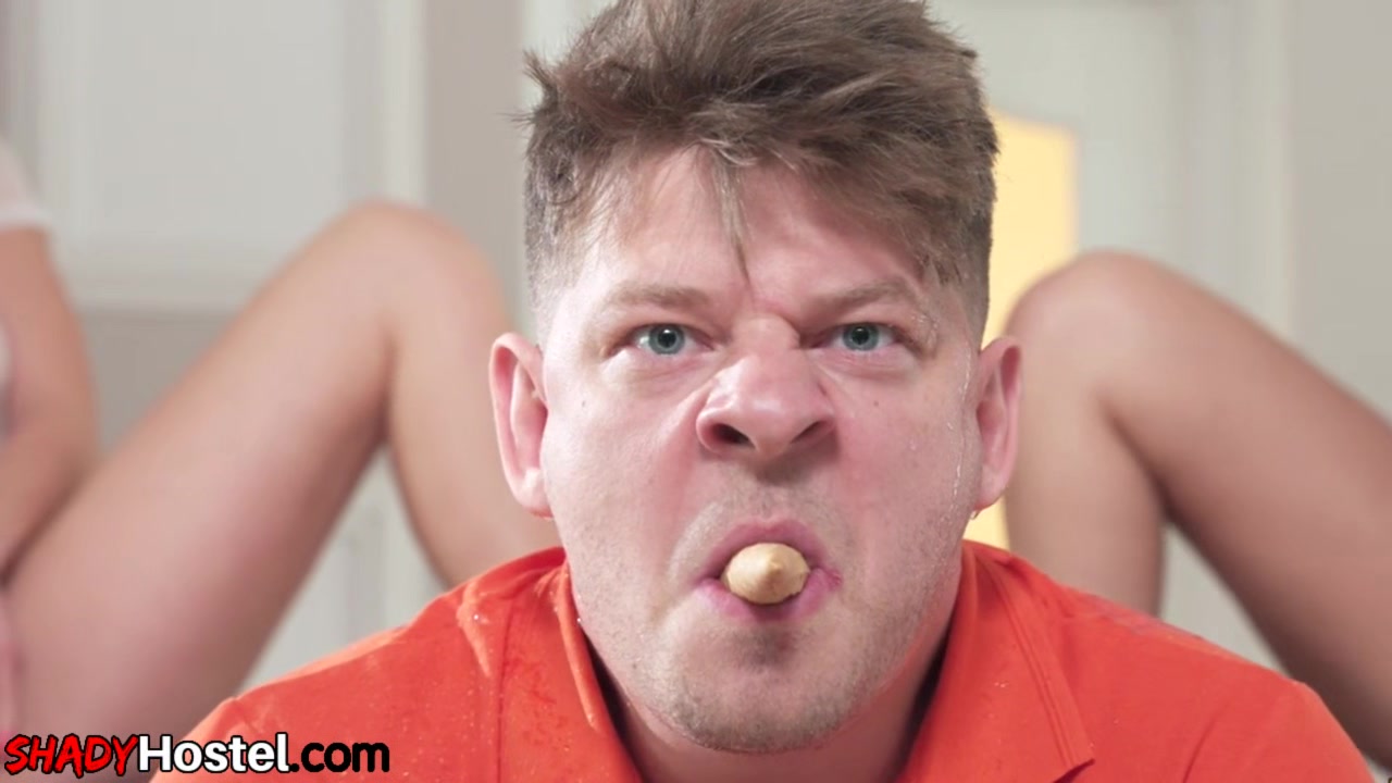 Hostel bitches fucked in threesome by big white cock