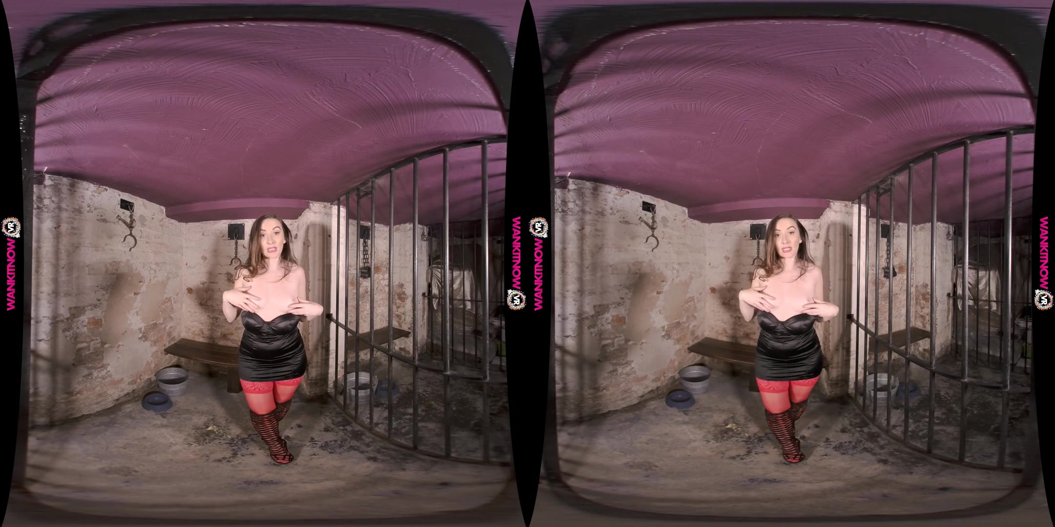 Behind Bars - Sexy Brunette Teases her Way Out of Jail