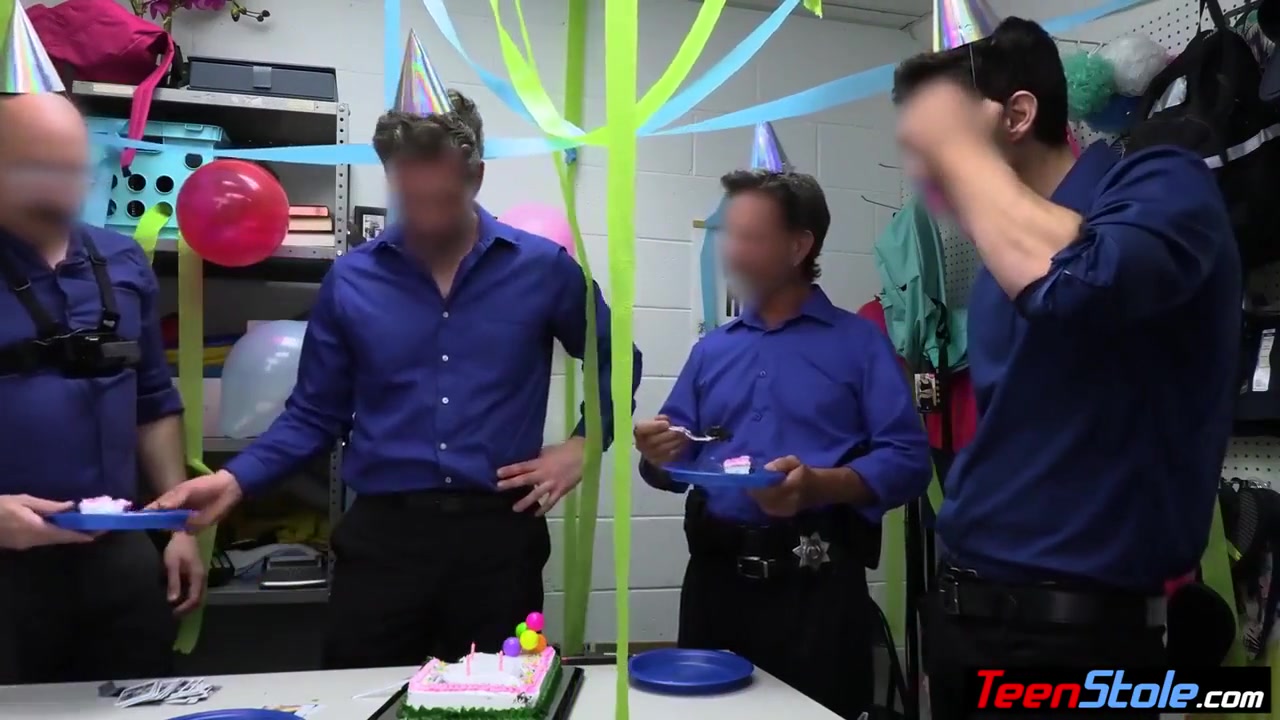 Scared Blonde teen 18+ Shoplifter Gangbanged By Five Officers With Minxx Marley