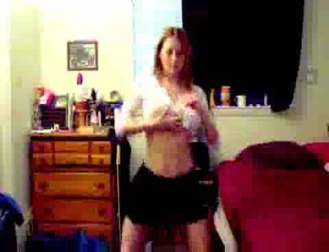 Big tittied blonde strips for the internet audience