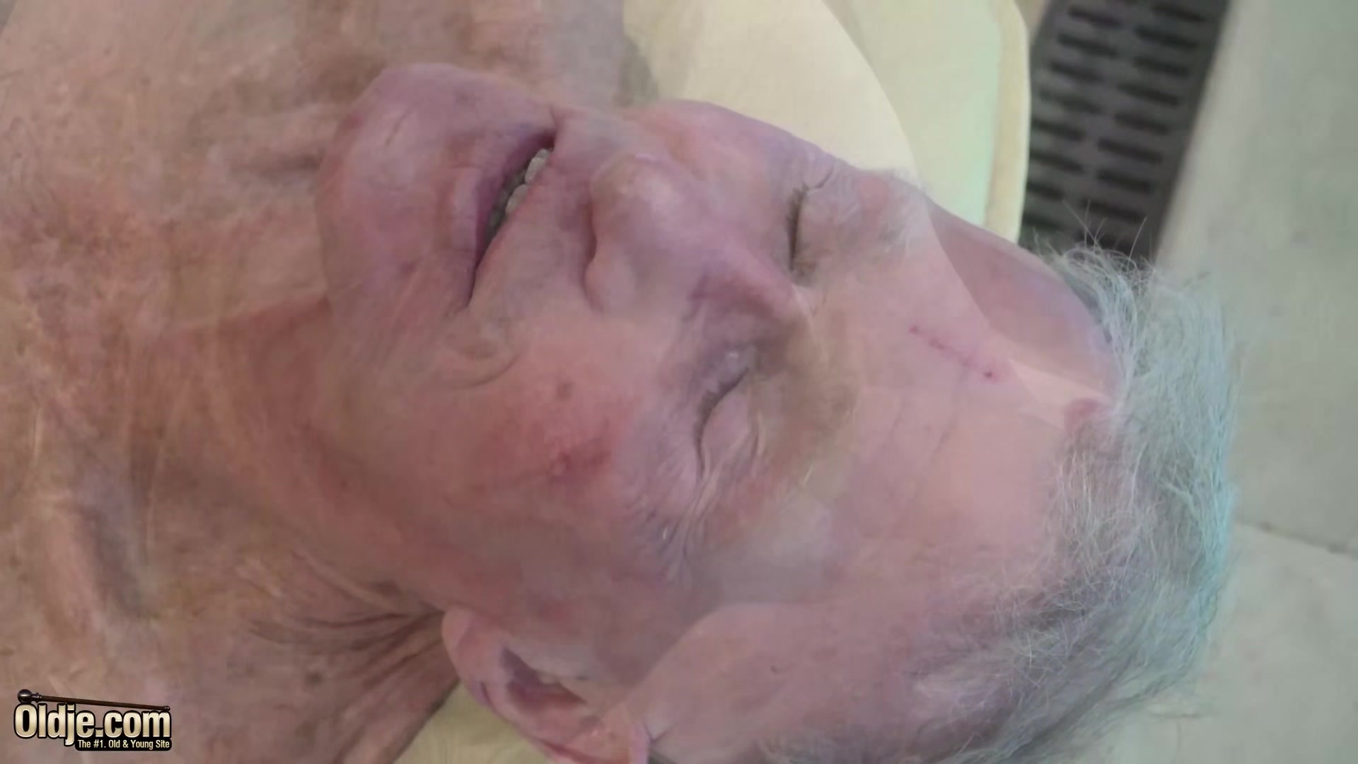 Young blonde with hot pussy hardcore fucked by grandpa