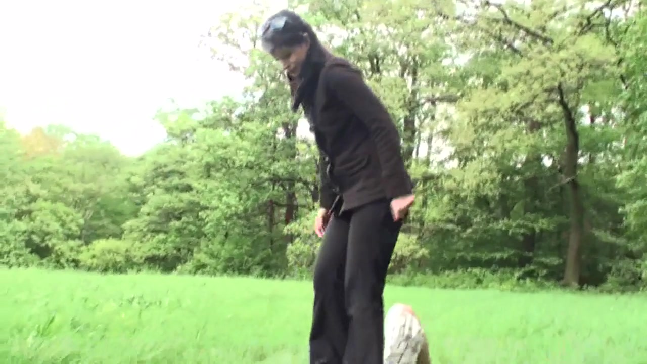 Outdoor trampling punishment with muddy shoes by Femdom Austria