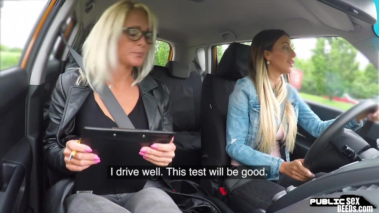 Cardriving dyke pussy licked and toyed by tutoring MILF
