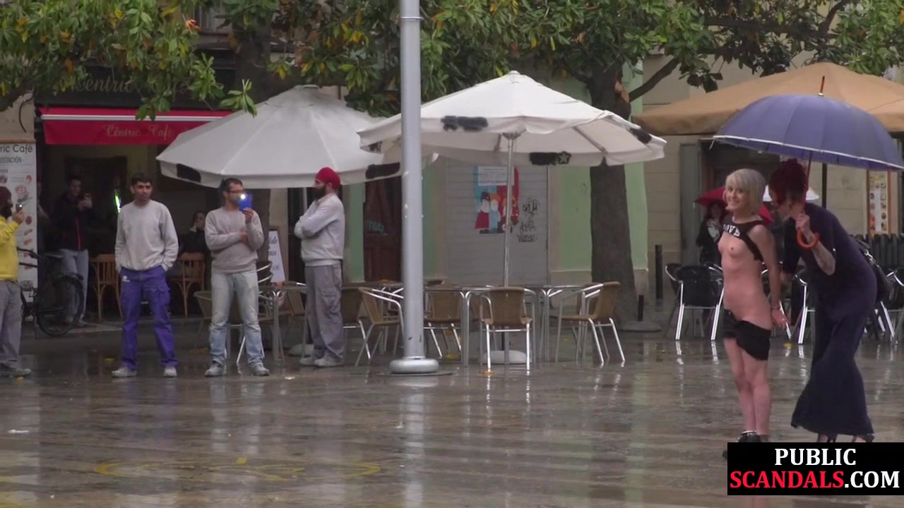 Sub Latina outdoor whipped in public by her kinky domina