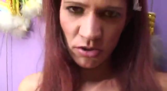 Redhead sexy shemale maid