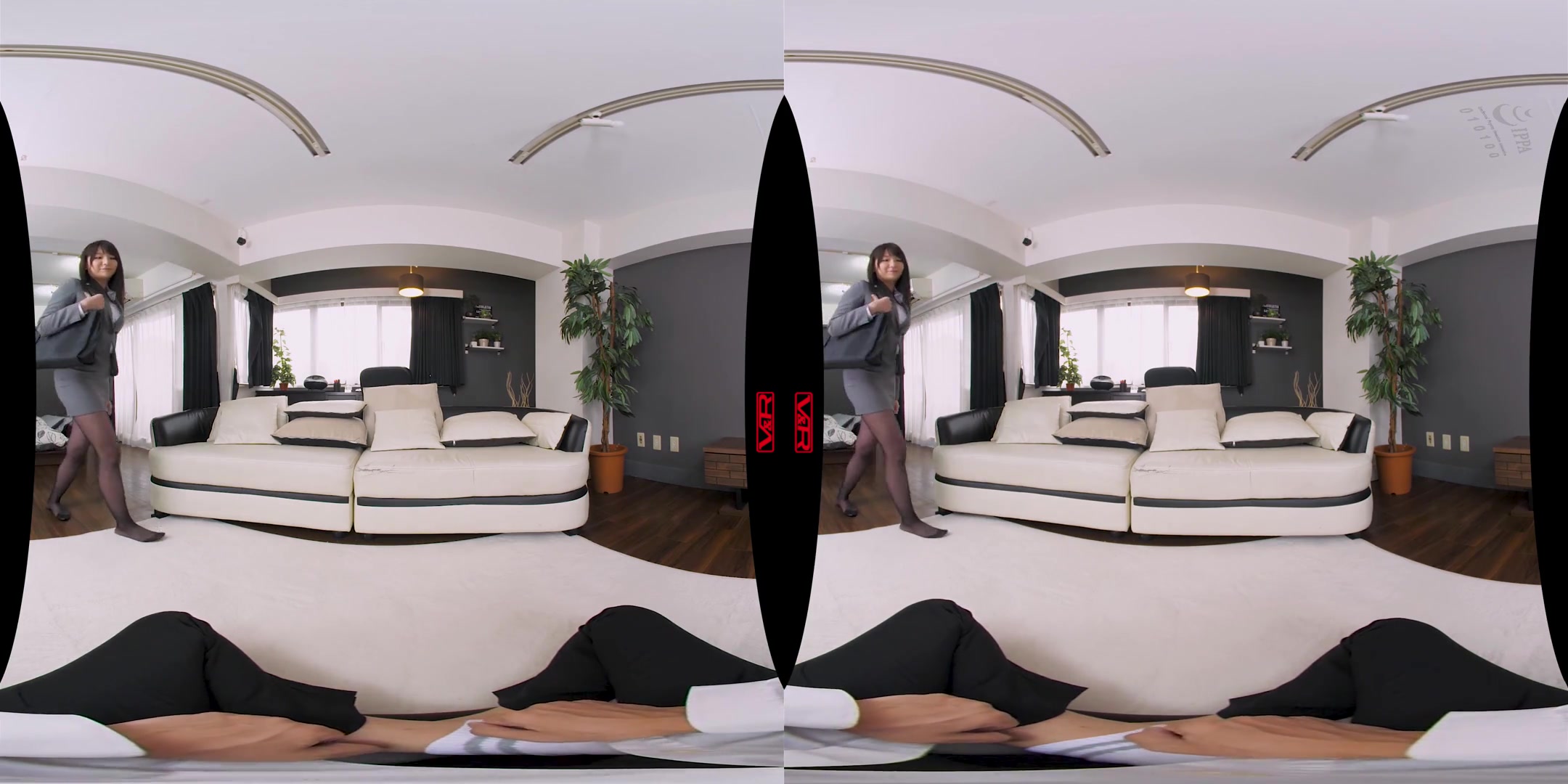 Your Gentle Teacher in Black Pantyhose Teaches you to Masturbate; Busty and Sexy JAV Idol in Nylon Stockings