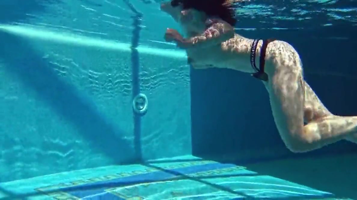 Gets Horny And Naked In The Pool - Laura Dickens