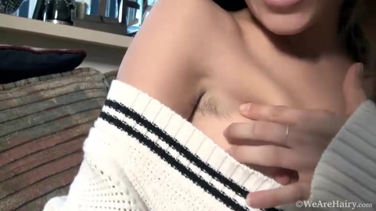 Penelope Jones casually strips naked on a couch - Compilation - WeAreHairy