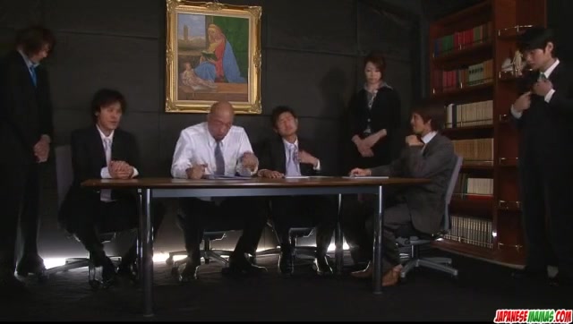 Dashing hardcore group sex with office lady, Maki - More at Japanesemamas.com