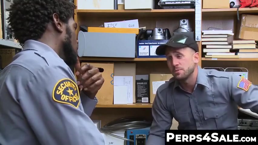 Wesley Woods - Hunk Black Cop Teases Unshaved Inked Jock Suspect And Fucked