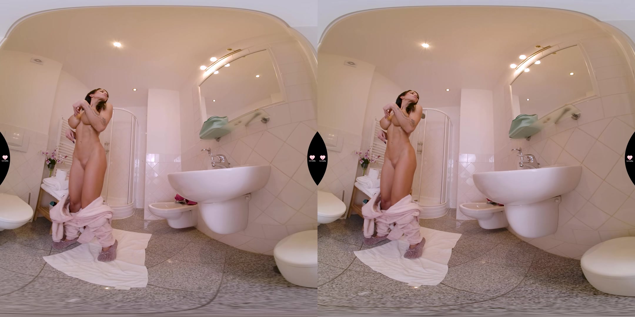 VR Hostel 2 - Peeping On Her Boobs And Getting Some Juice - LustReality