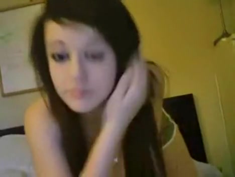 Pretty young lady feels alone and filmed for us her tits