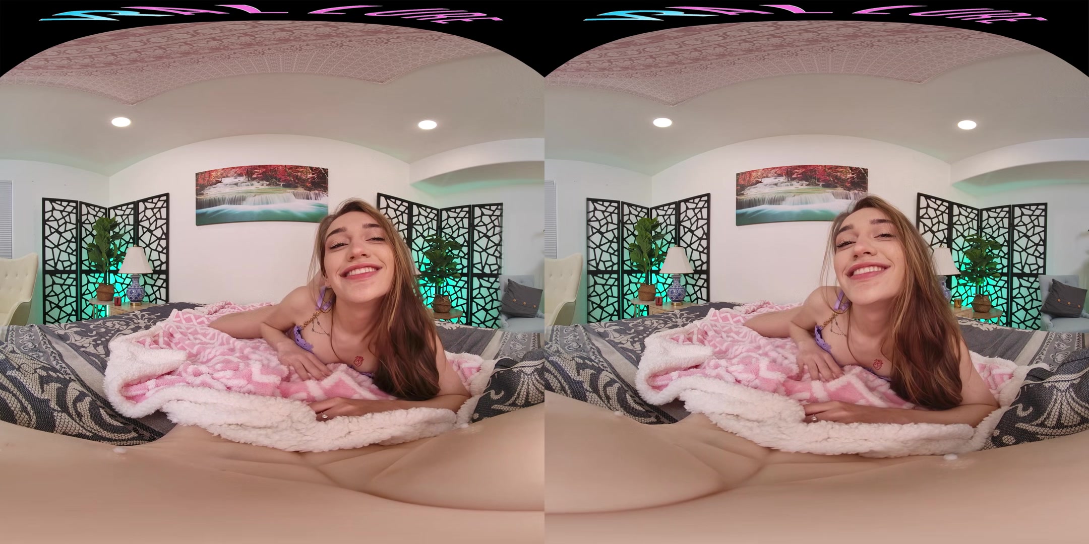 Brunette nympho rides her male sex doll in virtual reality