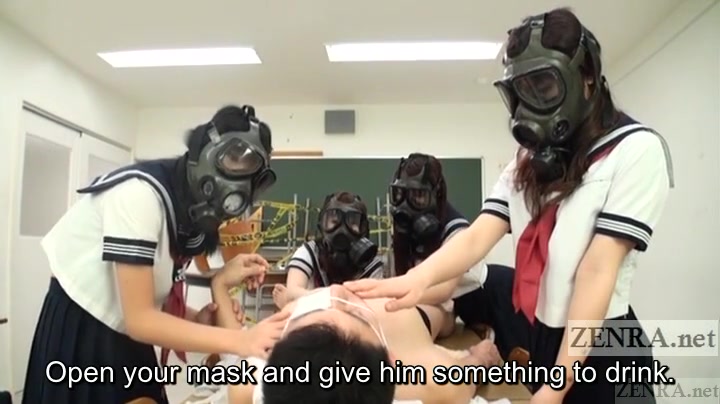 CFNM Gas Mask Japanese schoolgirls 18+ inspection Subtitled