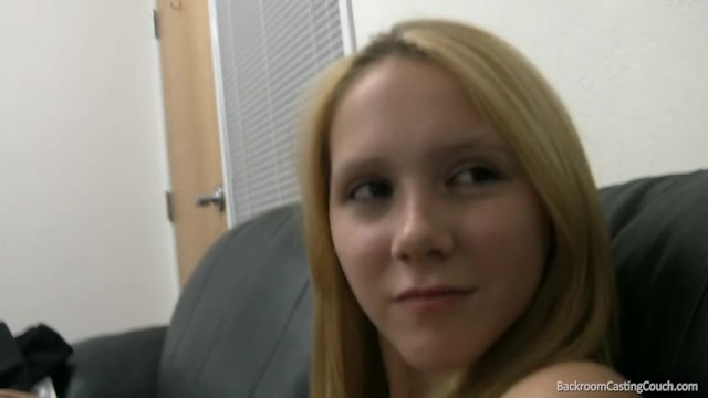 Geeky blonde cutie in a hardcore ass slamming porn casting