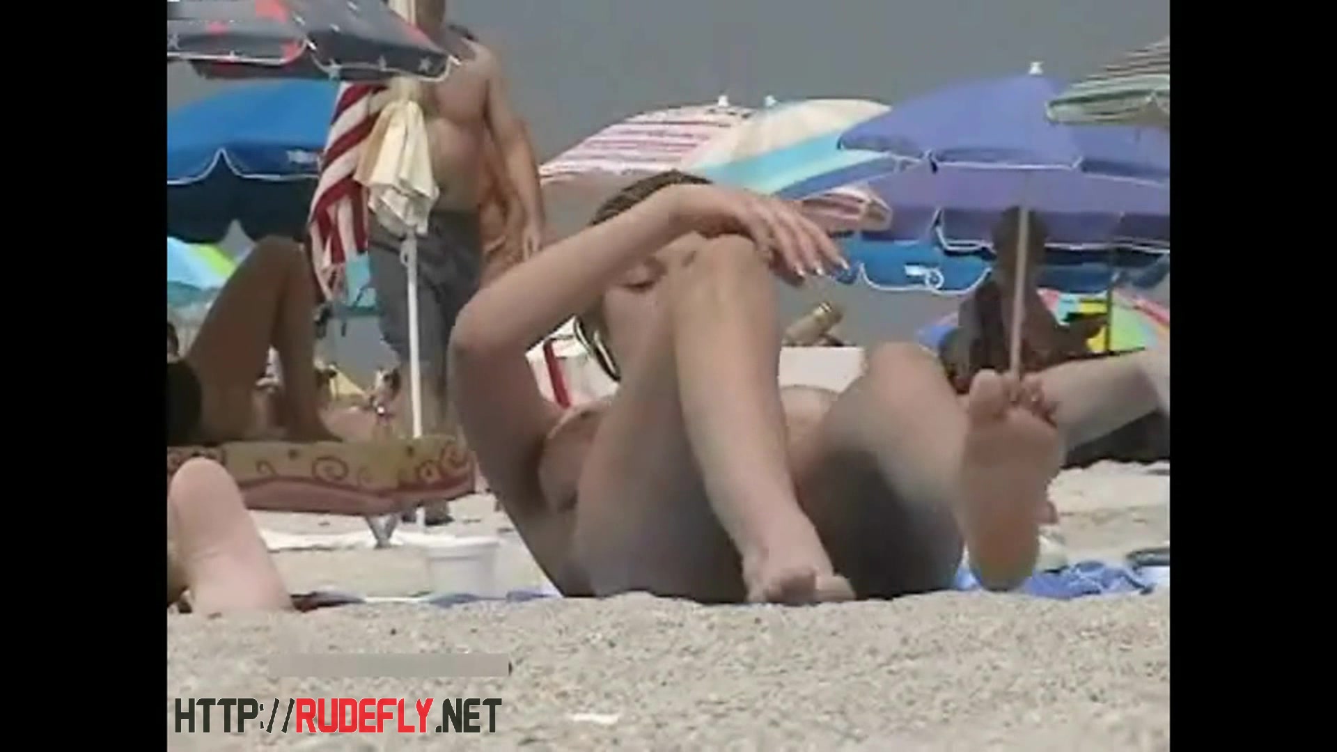 Blonde model nudist on the nude beach video