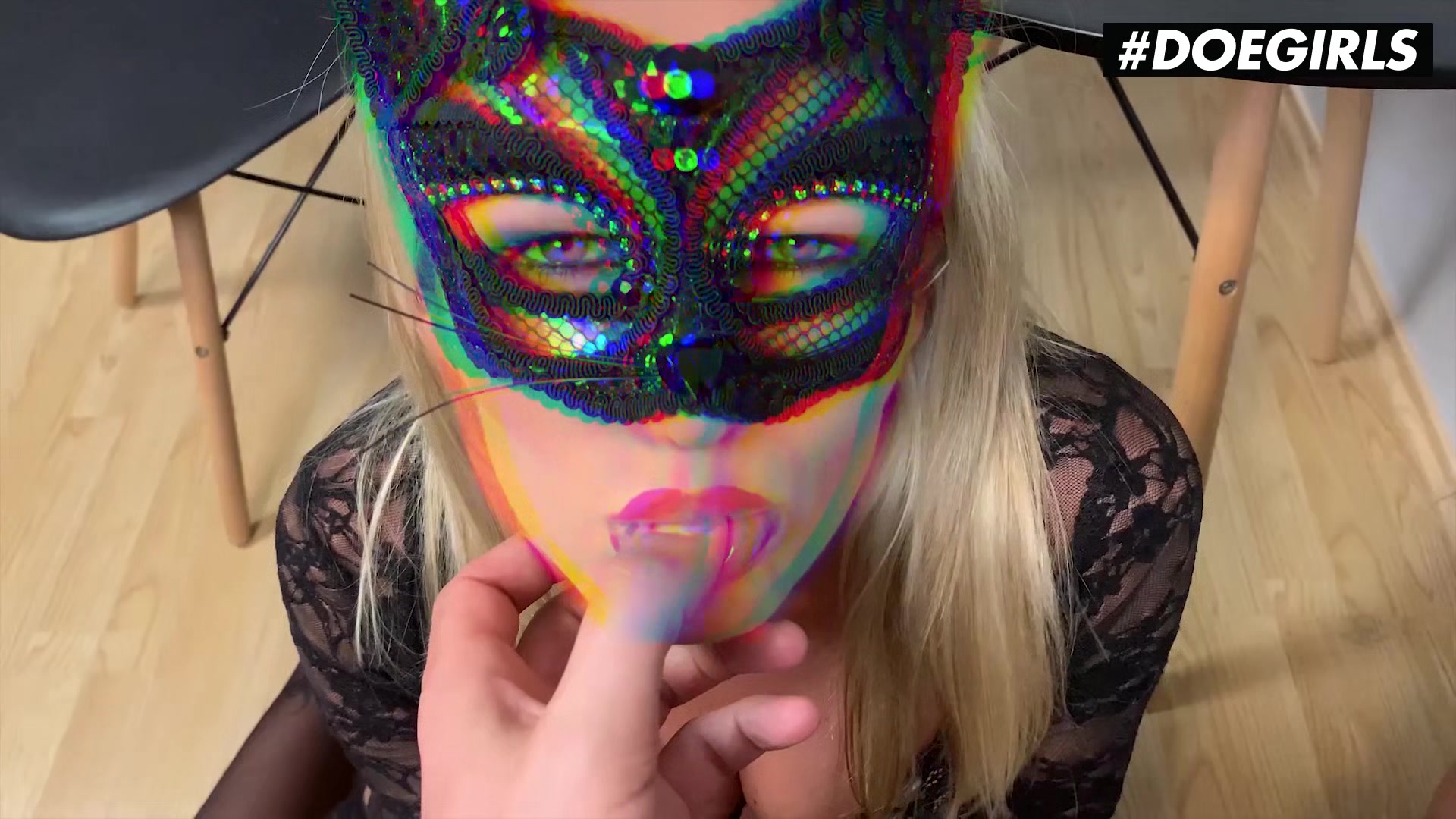 DOEGIRLS - Claudia Macc - POV Blowjob With Horny Masked Blonde Babe