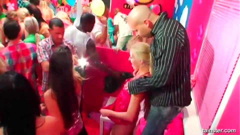 Naughty club sex dolls fucking in public