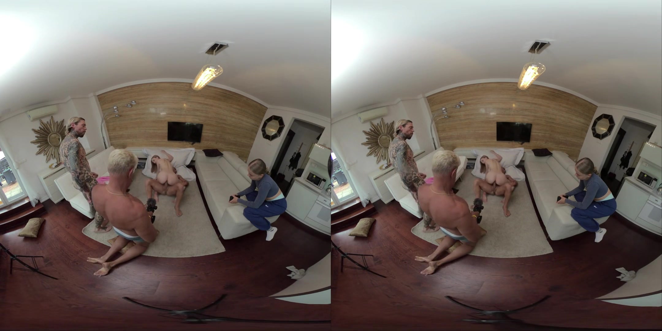 Polly Yangs Vr Part Three - Perfect Body Blonde Double Penetrated (Dp) In First Gangbang