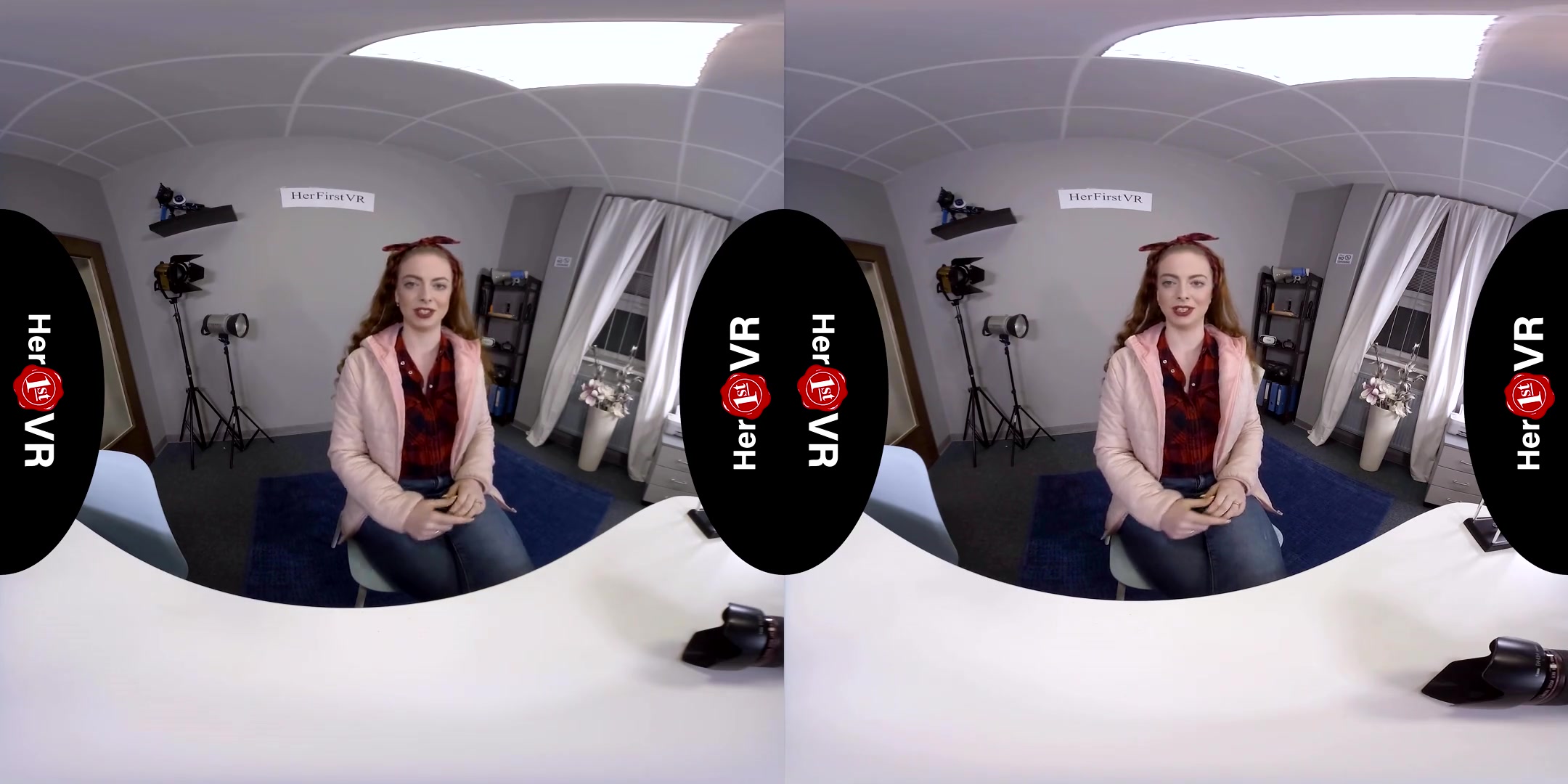 Mia El Camino - First VR Casting - Curvy Redhead Hardcore