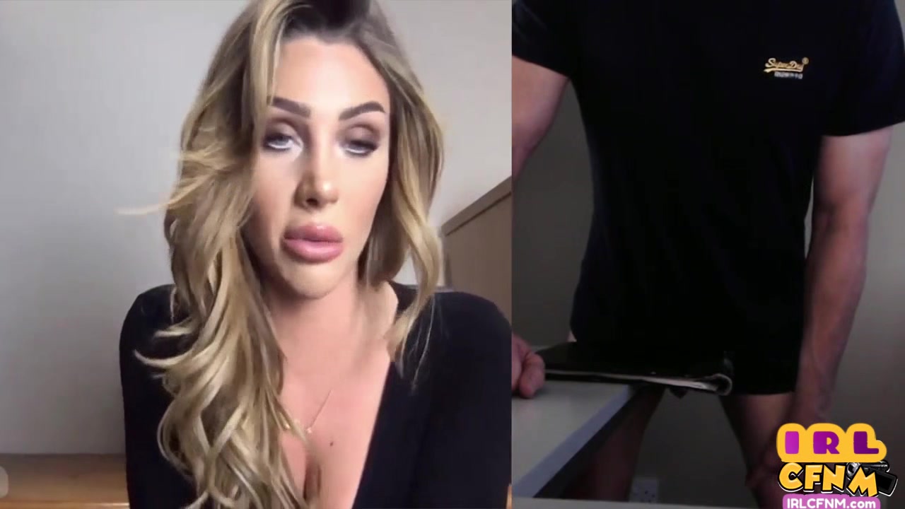 CFNM amateur bosomy MILF seducing guy to wank over webcam