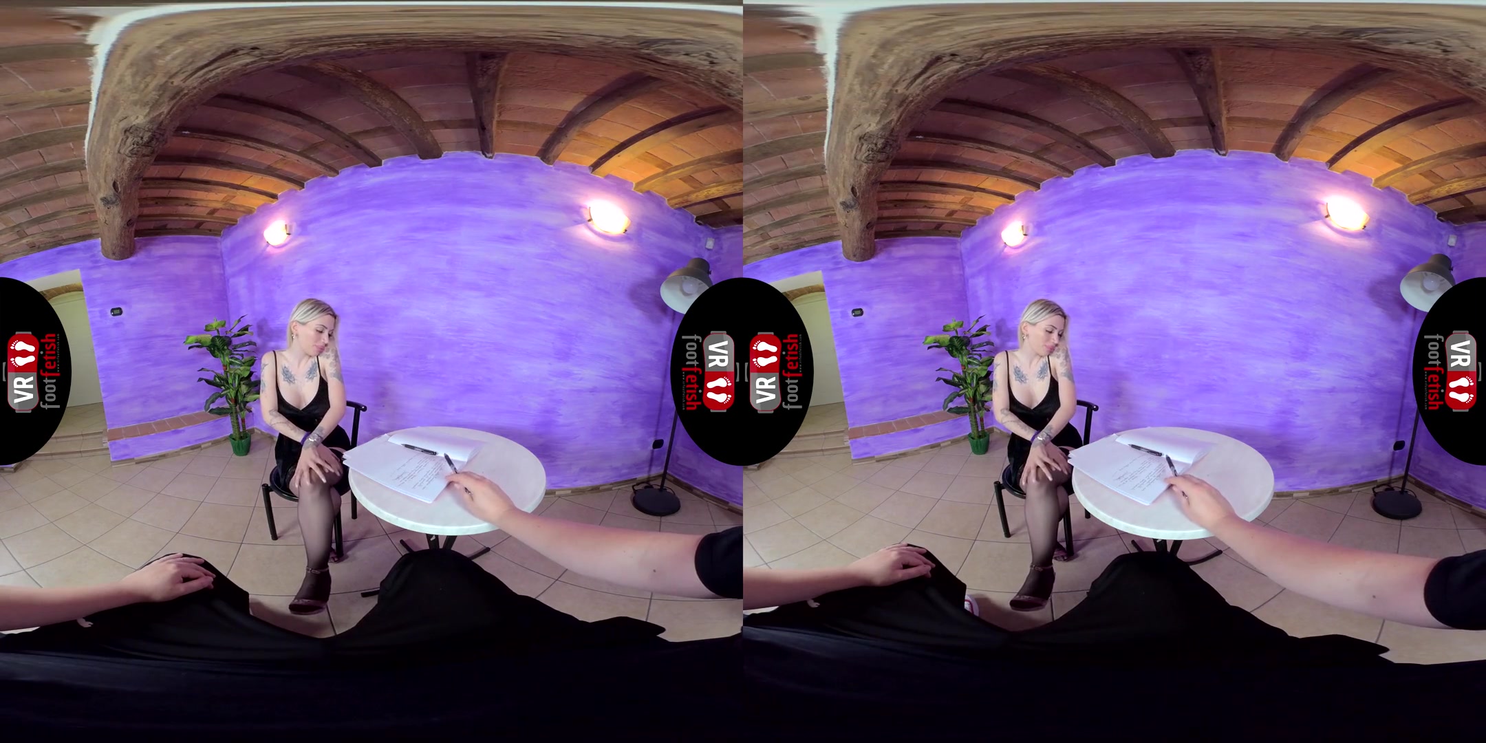 Naughty ElisГЁ Rubs Your Cock With Her Nylon-Clad Feet; Foot Fetish Stockings Blonde Babe