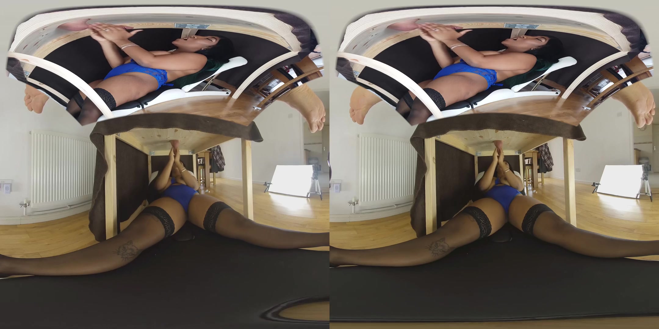 Dink Lu, Milking Table - Exotic Mocha Babe Sucking Cock and Taking his Cum