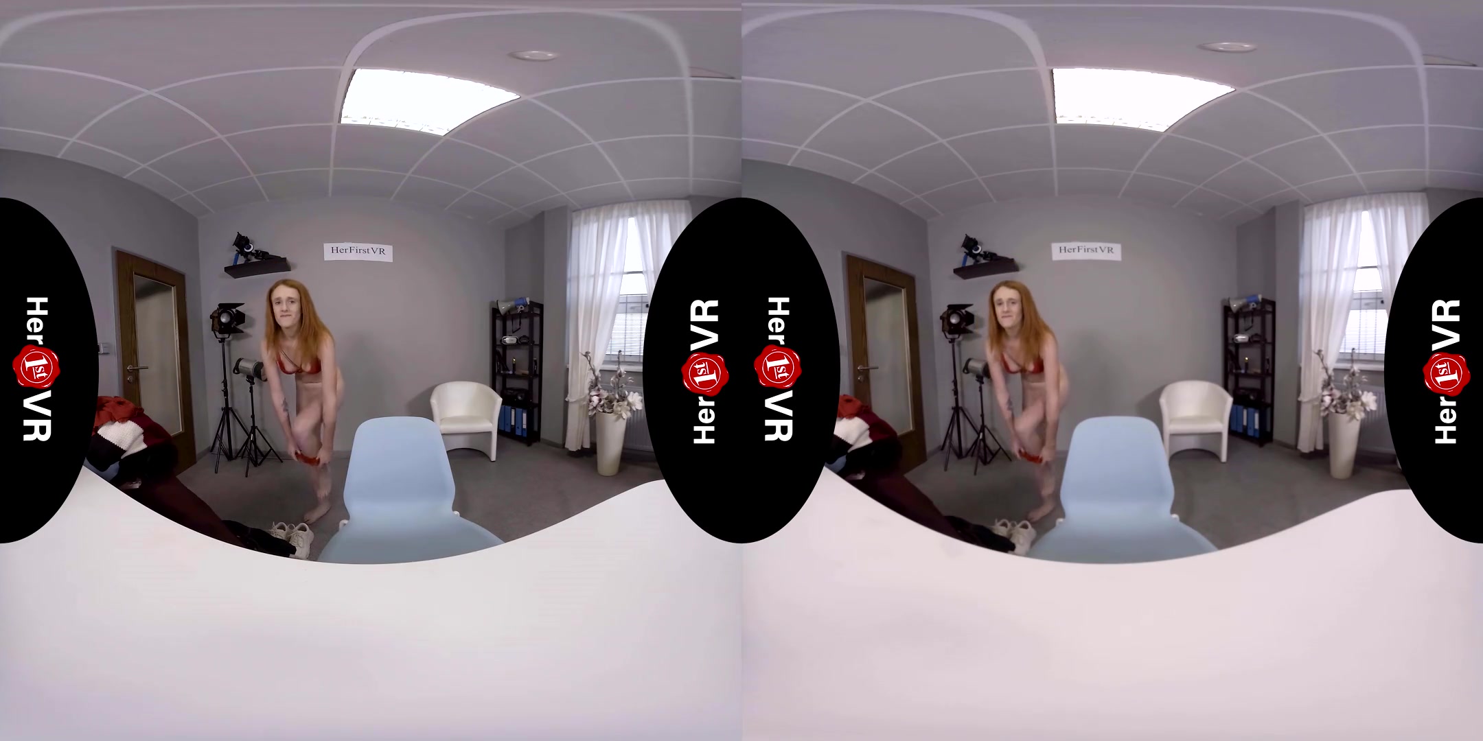 Amy - First VR Casting - Petite Redhead Fingering