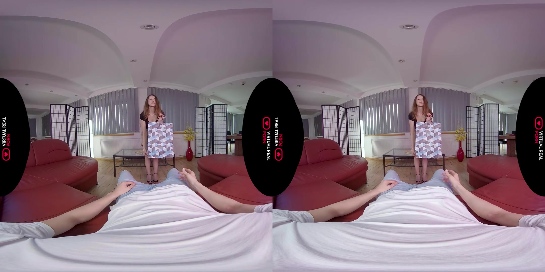 My New Lingerie - Virtual Girlfriend in Sexy Black Lingerie Gives you a Blowjob Before she Fucks You