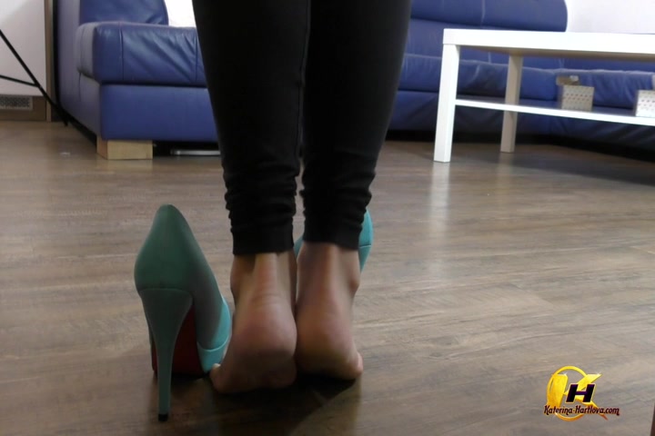 Foot Job And Shoe Job With My Red Dildo - KaterinaHartlova
