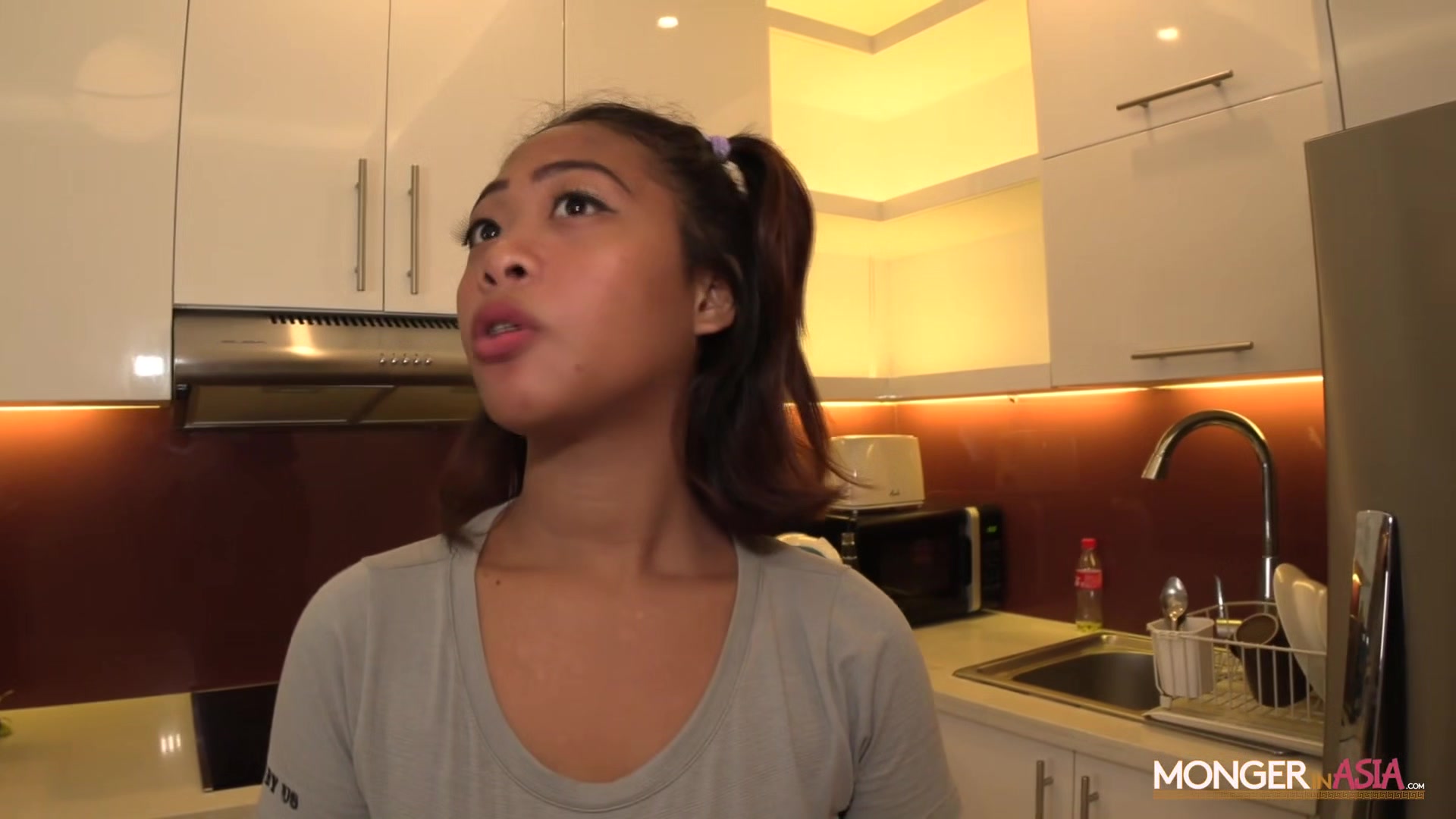 Asian teen 18+ maid with massive boobs gets creampied