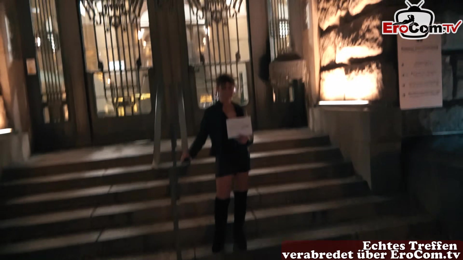 German ugly milf public pick up Street EroCom Date Casting with big natural boobs