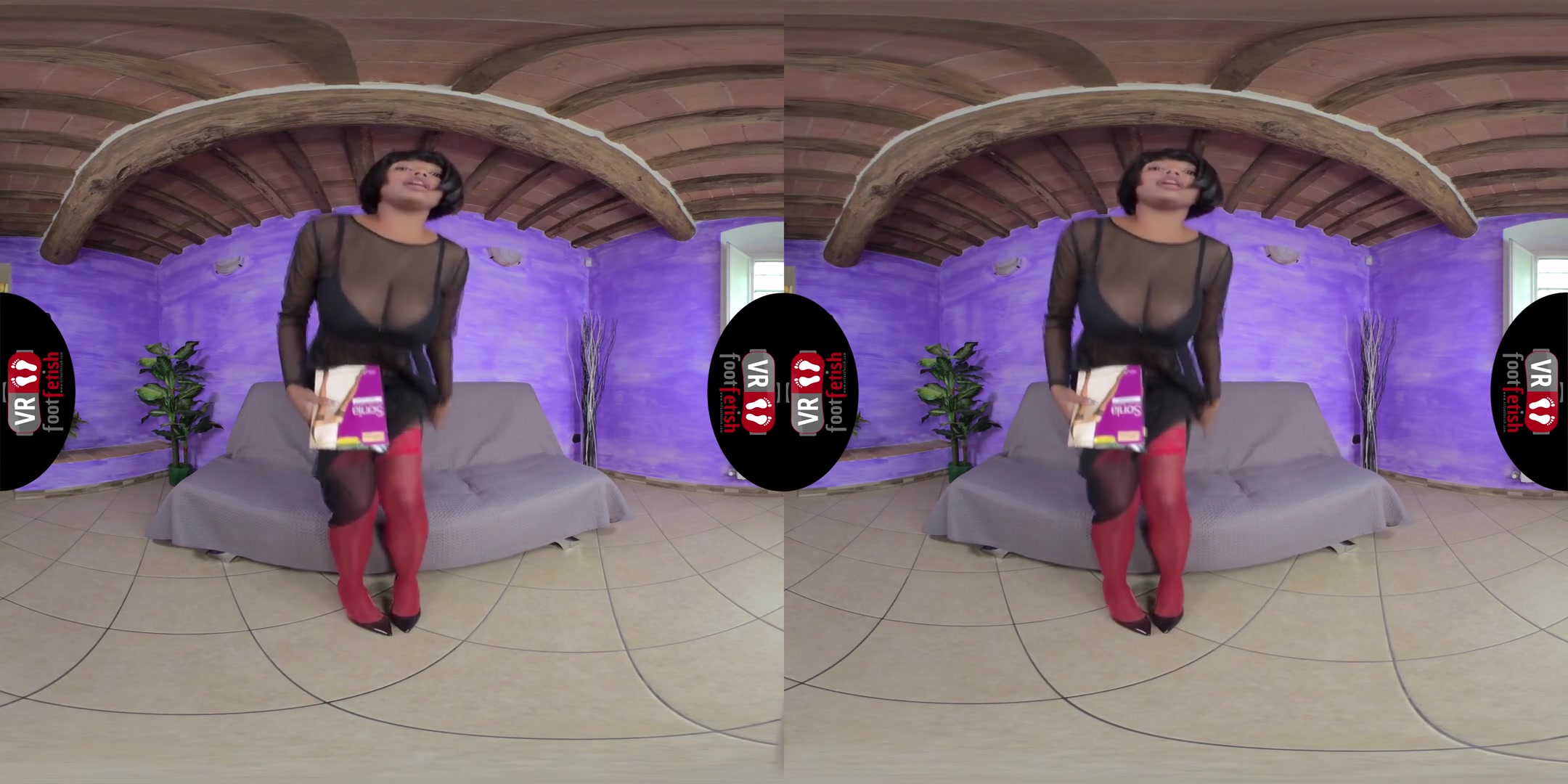 Jaw-Droppingly Sexy Janelle Tries On Different Pairs Of Hold-Ups; Ebony MILF Stockings Foot Fetish