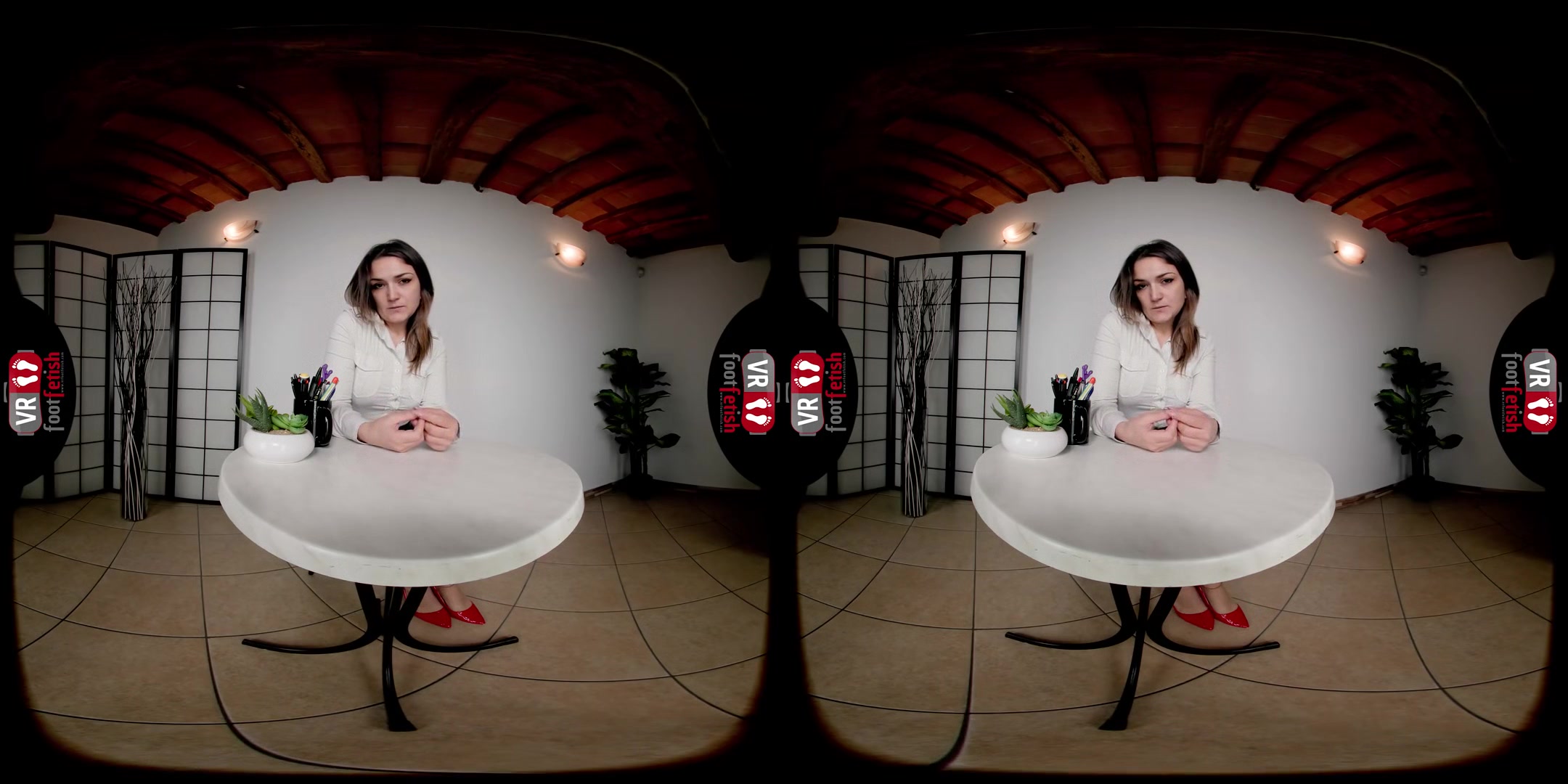 Lustful Brunette Transforms Her Interview Into A Provocative Foot Show And Self-Pleasure