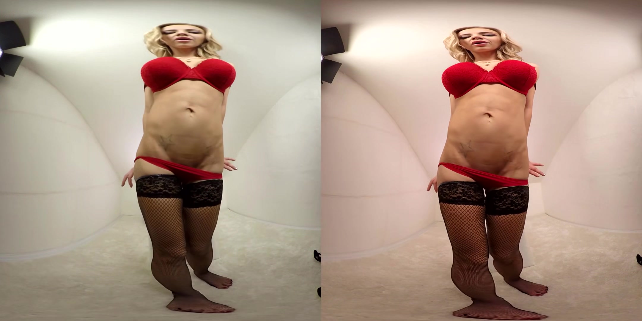 Knockout Blonde Nathaly Cherie Toying - Busty Stockings Vibrator