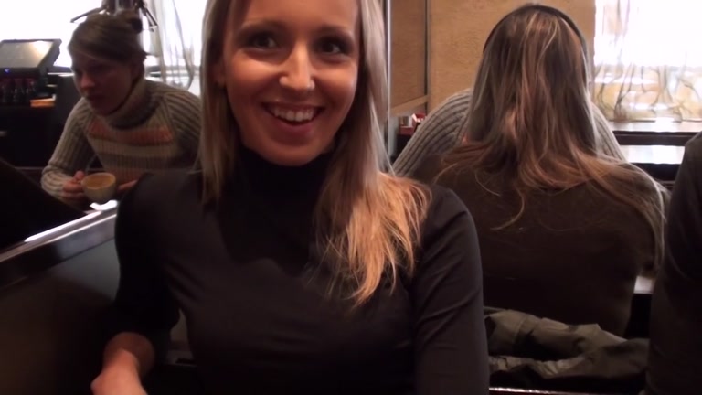 Very sexy blonde gets naked for money