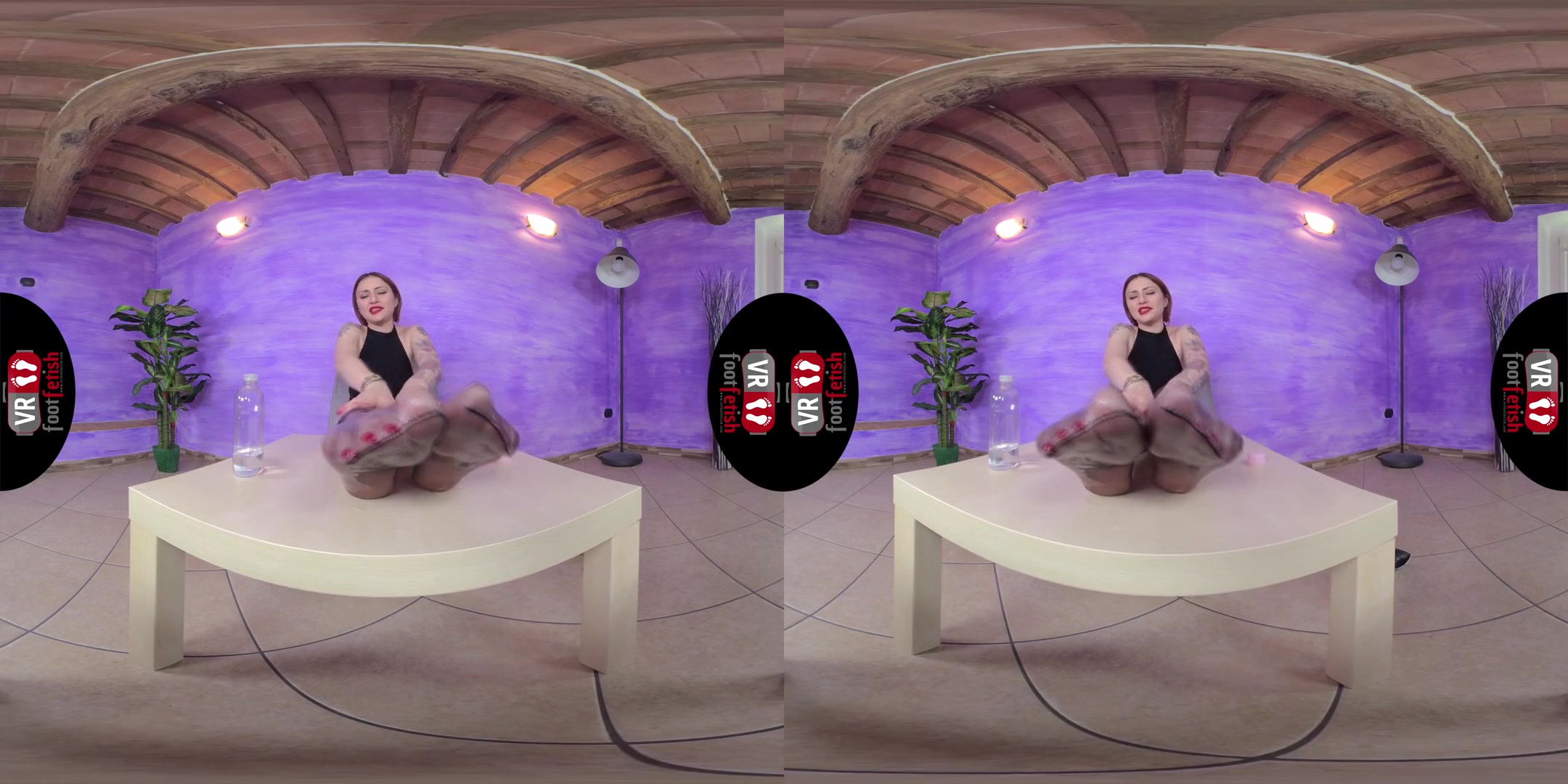 Irresistible Ammalia Pours Some Baby Oil On Her Nyloned Feet - Foot Fetish Virtual Reality POV