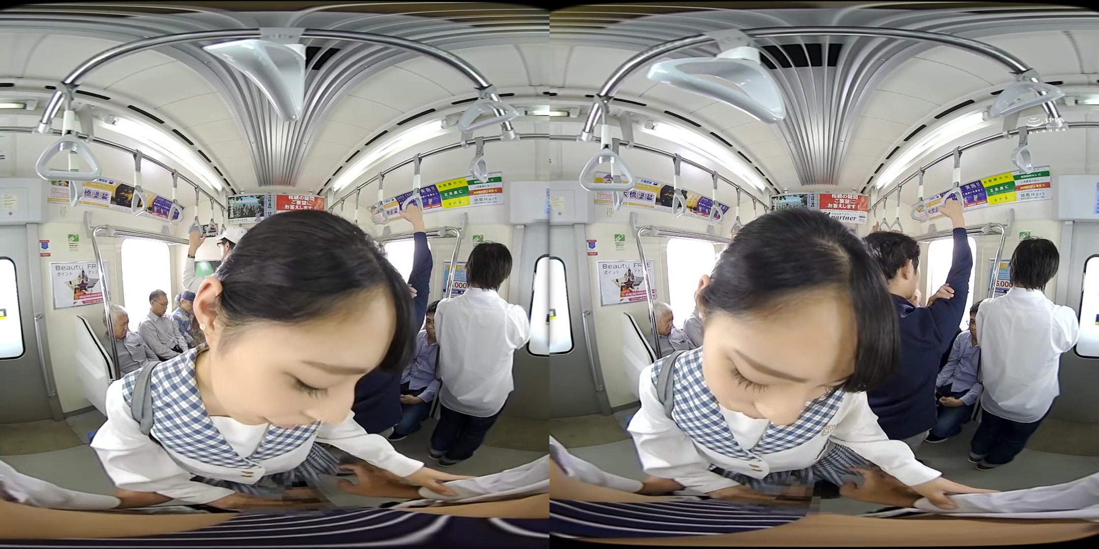 Sloppy Kissing Schoolgirl VR 2 - Cute Japanese Schoolgirl Fucked on the Train