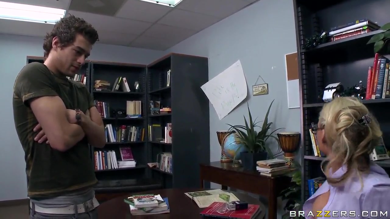 Blonde librarian Phoenix Marie is in sex heat