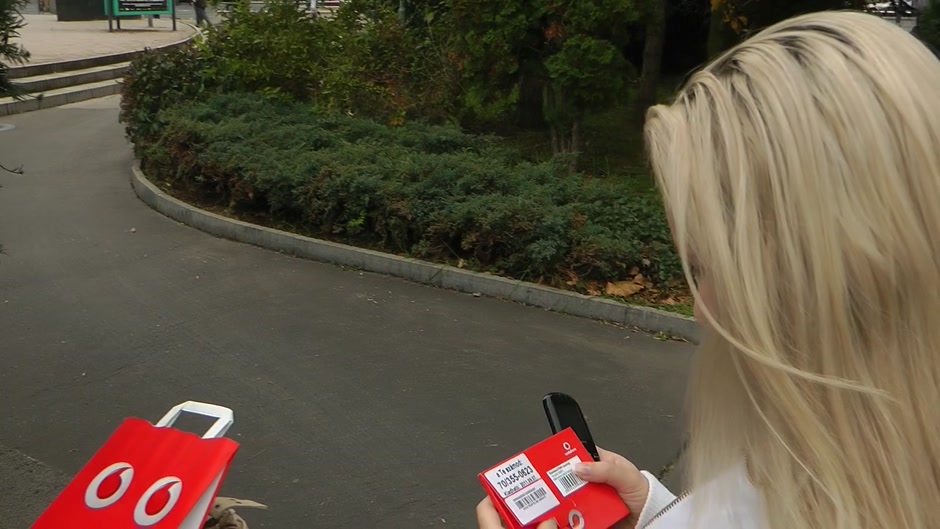 Cute blondie has hardcore sex in the street