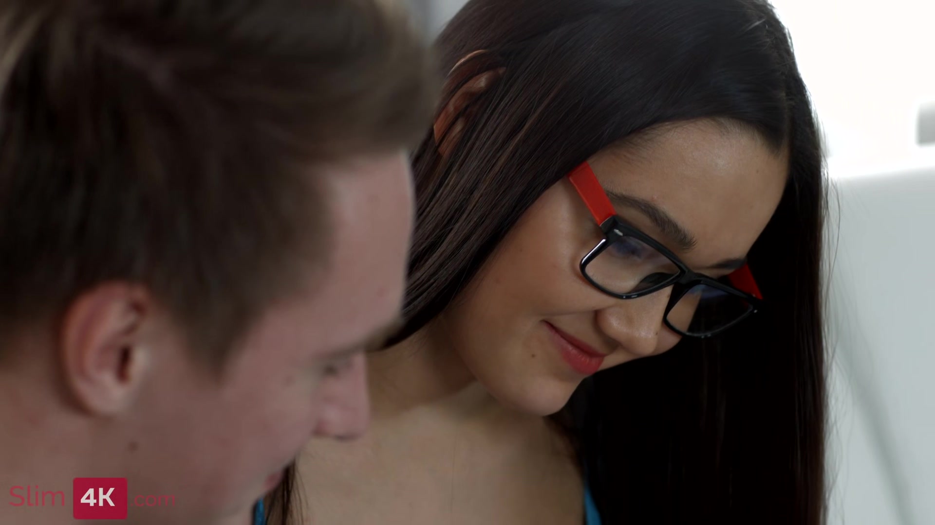 Amazing brunette gets her face covered with cum