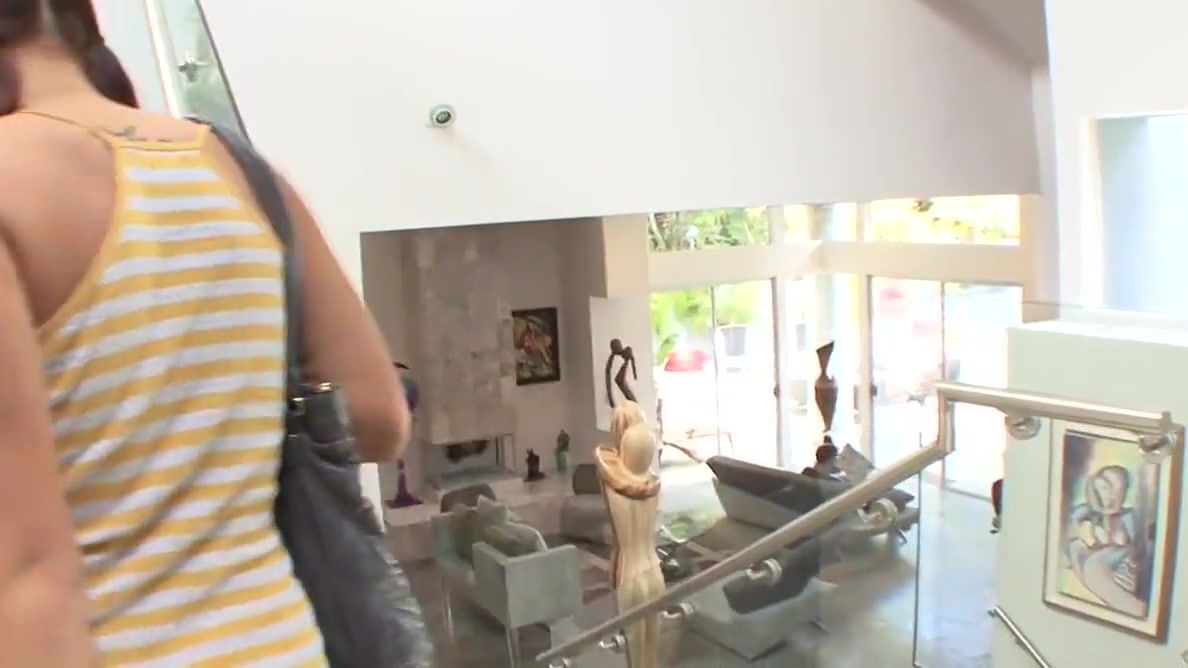 Hot brunette goes to dude's house to babysit and fucks him